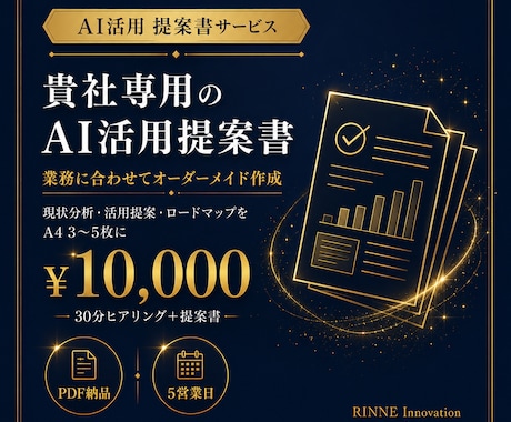 AI開発者が貴社向けAI活用提案書を作ります 業務に合うAI活用を提案書にまとめてご提供します イメージ1