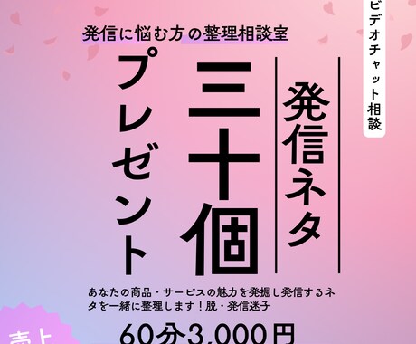 商品の魅力を整理して発信ネタ30個を作ります 元テレビディレクター20年 発信の軸を一緒に見つけます イメージ1