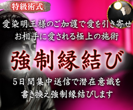 強制縁結び―5日間集中送信で潜在意識を書き換えます 愛染明王様のご加護で愛を引き寄せ、お相手に愛される極上の施術 イメージ1
