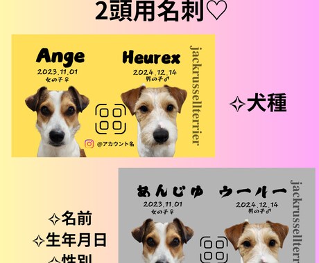 可愛い犬用の名刺作ります うちの子名刺、犬用名刺、ペット名刺 イメージ2