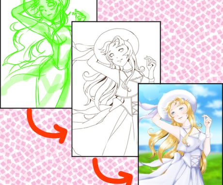 ラフ・落書き、線画にします ラフ画やノートの端っこの落書きを活かします イメージ1