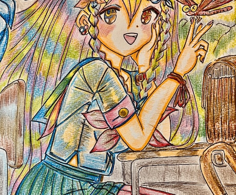 あなたのお好きなヒロインを描きます アナログ手描き、色鉛筆仕上げとなります イメージ1