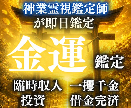 金運強制上昇！神業霊視鑑定します 1万文字超の徹底霊視。お金に好かれる人生への導き イメージ1