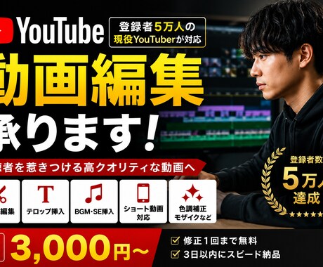 YouTube動画を丁寧に編集します イメージ1