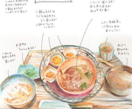 食べ物の水彩画（アナログ）描きます お店のメニューやレシピサイトにイメージ画を載せませんか？ イメージ1