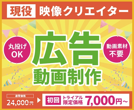 お任せでもOK！初回トライアル7000円〜できます 初回の方限定！SNS広告動画を格安提供！ イメージ1