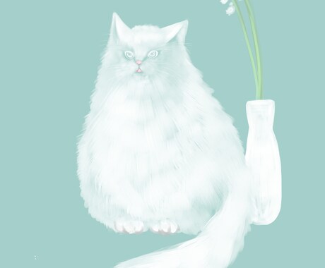 ペットの似顔絵、お好みのイラスト描きます 花と猫のマッチしたイラストはいかがですか？ イメージ2