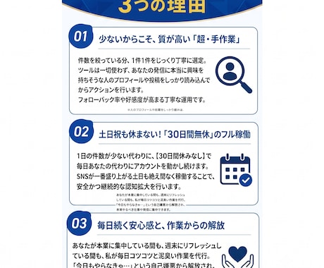 30日無休 完全目視手作業でX運用代行します 認知拡大のお手伝い安全な運用で初中級者向けです イメージ2