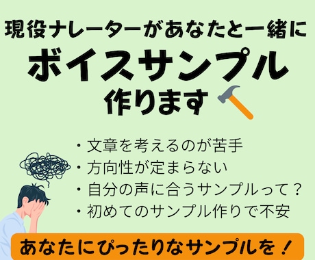 現役ナレーターがボイスサンプル作りをサポートします 丁寧なヒアリングであなたにぴったりなボイスサンプルを！ イメージ1