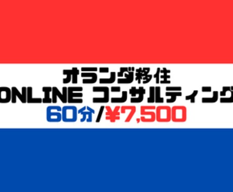 オランダ移住に関するお悩み相談受け付けております オランダ移住ONLINEコンサルティング 60分 イメージ1