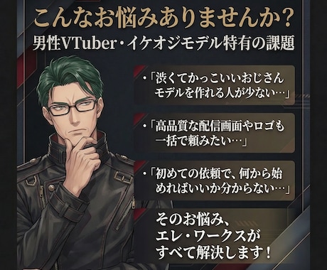 おじさん系Vtuber｜イケオジ・渋め・作ります 配信画面/背景/ネームロゴ/離席中/待機中/OP/EDセット イメージ2