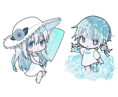 ポップで可愛い、グッズ映えなミニキャラ描きます ミニキャラを制作します！表情、ポーズ差分なども追加できます イメージ2