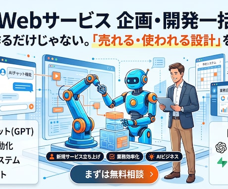 AIを活用したWebサービス・ツールを開発します 「アイデアを最短で“使えるサービス”に」 イメージ1