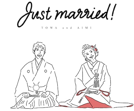 ウェディング用のイラストデータ作ります ウェルカムボードや動画などに使えるイラストや挿絵を描きます イメージ1