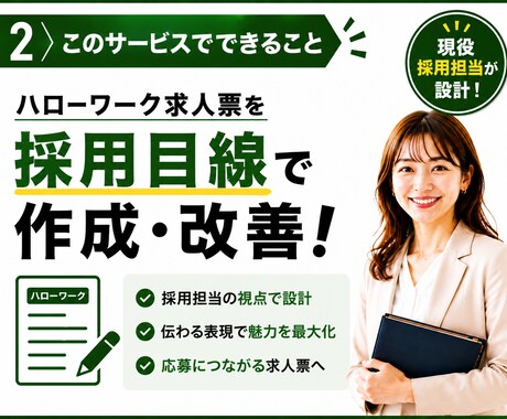 ハローワーク特化◆選ばれる求人票を設計します 項目を埋めるだけで終わらない◆採用目線で求人をまるごと改善 イメージ2