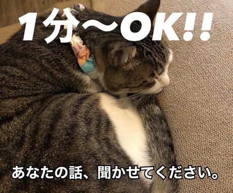 どんなお話も聞きます。話します 寂しい時、恋愛相談、仕事がうまくいかない等。全て受止めます！ イメージ1