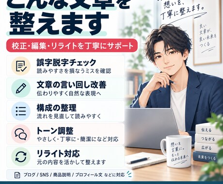 まとまらない文章を読みやすく整えます 商品説明・自己紹介・SNS文まで丁寧にリライト イメージ2