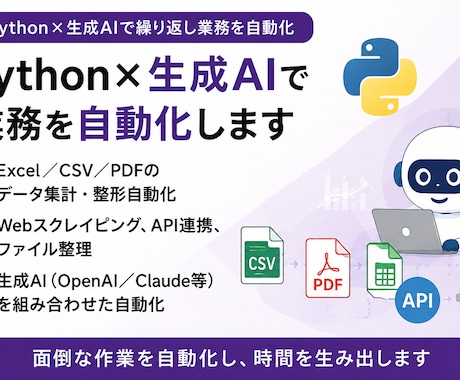 Python×生成AIで業務を自動化しますます Python×生成AIで繰り返し業務を自動化 イメージ1
