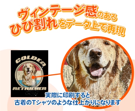 古着風ロックTデザインを作成いたします デザインで古着特有の印刷剥がれや色褪せを表現 イメージ2