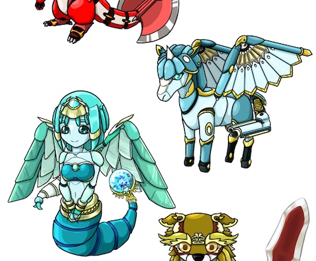 ミニモンスター、キャラクターをお書きします ゲームやSNS等にオリジナルキャラクターを。 イメージ1
