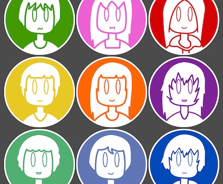 2色SNS用アイコンをお描きします シンプルなアイコンを2色にお描きします! イメージ2