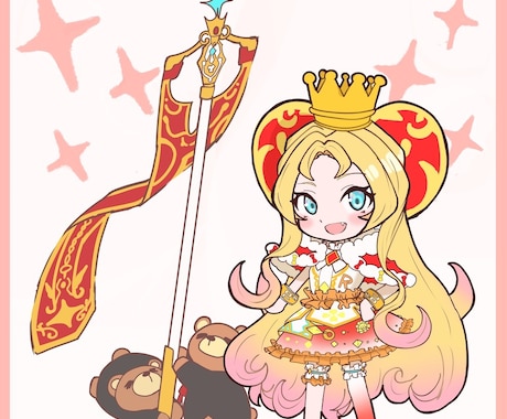デフォルメキャラの1枚目描きます 小物・背景付きの1枚絵を描かせていただきます！ イメージ1