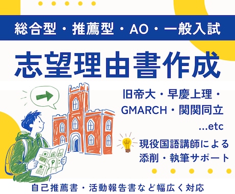 大学入試の志望理由書の添削・作成サポートをします イメージ1