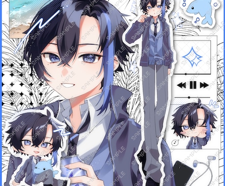 ペアも可能！詰め込みイラストお描きします キャラや好きなものが詰まった1枚です！ イメージ2
