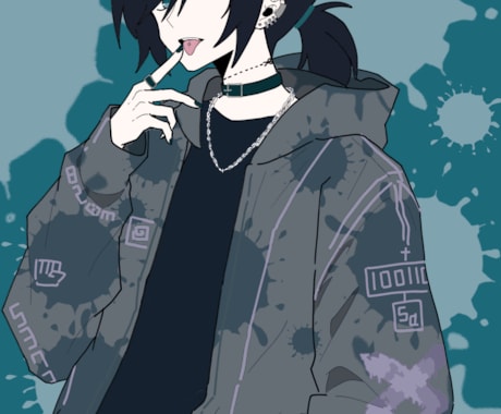 ダークでかっこいいキャラクターイラスト制作します 中性的・病みかわ・ダークな雰囲気が得意です。 イメージ2