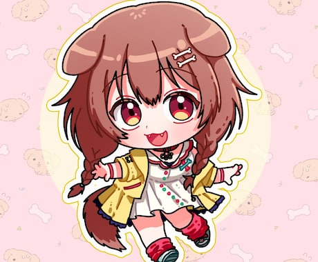 色彩が美しいSDミニキャライラスト制作しますます グッズ制作・VTuber・企業案件もお気軽にご相談ください！ イメージ1