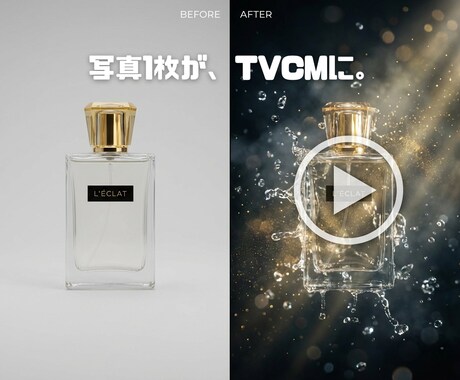 撮影不要！高級感ある商品PV・イメージ動画作ります !その商品写真、映画のワンシーンに イメージ1