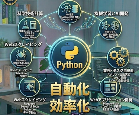 既存業務にプラス。pythonで仕組み作ります 毎日の単純作業をゼロに!?手作業を24時間完全全自動化します イメージ1