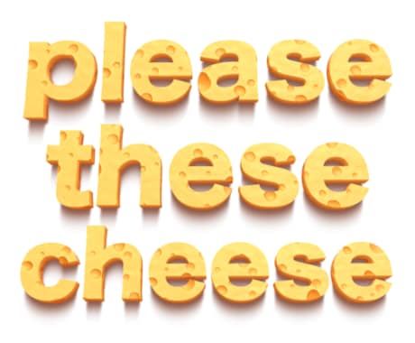 チーズ文字でワードロゴをつくります ニオイは全くしないチーズ風ロゴサービス イメージ1