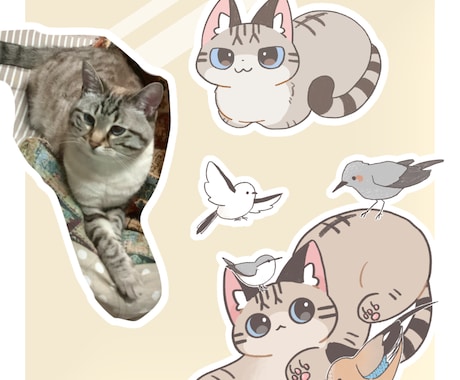 ペットのイラストをデフォルメ調で描きます イメージ1
