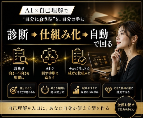 AI×自己理解で自分に合う副業の型を教えます 診断から、あなたに合う"続く型をAIで組み立てる イメージ1