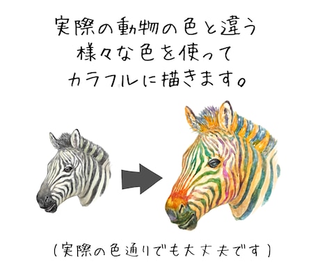 カラフルな「動物の顔」イラスト制作致します 【無料背景付き】プレゼント・アイコン・年賀状・グッズ用などに イメージ2
