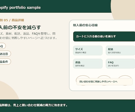 Shopifyストアを無料テーマで構築します 小さく始めたい方向けに、制作範囲と追加費用を分けて進めます イメージ2