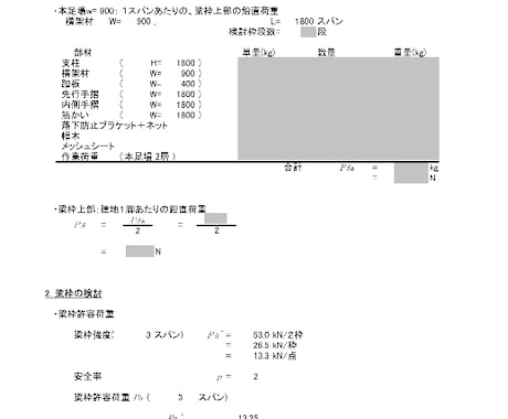 建設用の仮設足場の強度計算書を作成致します （お気軽に御見積・ご相談ください）