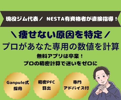 高精度！あなた専用の目標カロリーとPFC算出します 日本人向けの精密な計算式を採用！もう食事の量で迷わせません イメージ1