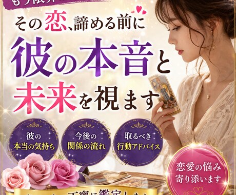 もう限界かも…その恋、諦める前に｜彼の気持ち視ます 不安を抱えたまま、1人で苦しまないでください。 イメージ1