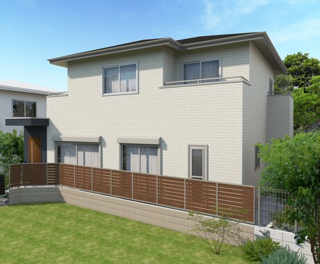 戸建住宅の外観・外構CGパース制作ます 外構施工店・戸建工務店様向け　販売促進・お客様提案用に イメージ2