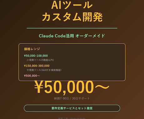 AIツールをカスタム開発します Claude Code活用 5万円〜オーダーメイド イメージ1