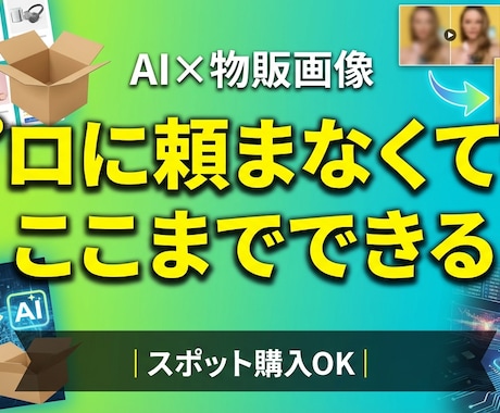 AI画像物販の商品画像を魅力的に変えます 商品写真を送るだけ！AIで「売れる画像」に変身させます イメージ2