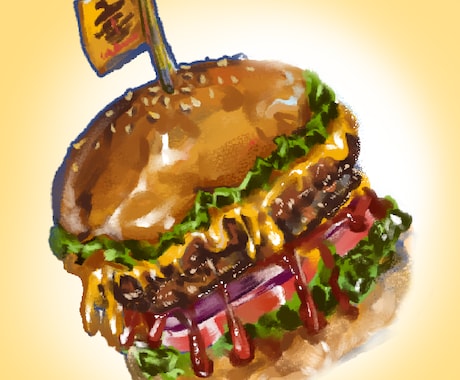 リアルな食べ物描きます 美味しそうなお料理画面上に描き出します イメージ1