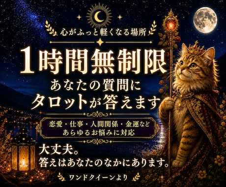 タロットより60分質問無制限チャット占いになります 恋愛/片思い/人間関係/不倫等鑑定いたします イメージ1