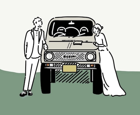 写真をそのままシンプルPOPな線画イラストにします 家族 カップル ウェディング 友達 記念日 プレゼントに イメージ1