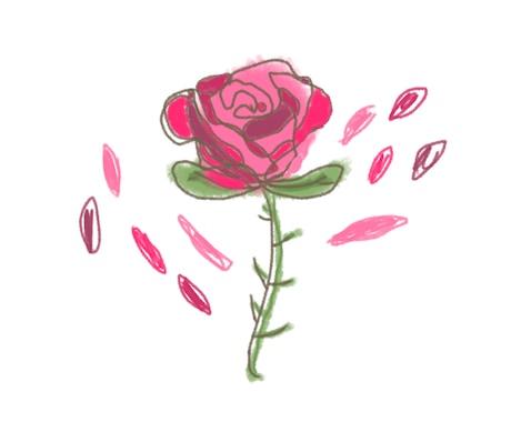 バラを描きます 一輪の花。をイメージして描きました。 イメージ2