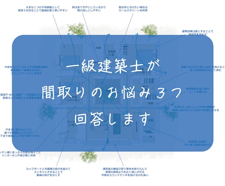 一級建築士が間取りのお悩み３つに回答します 30代ママ一級建築士が間取りお悩みに最短翌日回答！ イメージ1