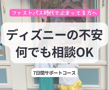 久しぶりディズニーの不安を取り除きます ファストパス時代で止まってる方へ｜7日間なんでも相談サポート イメージ1