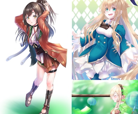 塗りがきれいなキャラクターイラストを制作いたします 立ち絵やアイコン、MV用キャライラストなどを制作いたします。 イメージ1